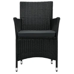 Juskys Polyrattan Balkon Set Bayamo 2 Personen – Tisch Mit Glasplatte & 2 Stühlen – Wetterfeste Balkonmöbel – Auflagen Waschbar – Schwarz – Grau -Garten- & Gewächshäuser Geschäft 39ec17024686a09efb2d7f49658012f8