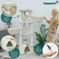 HAPPYPET Großer Kratzbaum Charlie 160 Cm Hoch | Premium Markenqualität | Katzenbaum Stabil Mit Hängematte Für Große Katzen | 9 Cm Sisalstämme | 8 Ebenen Für Hohen Komfort Mit Spielaktivitäten | E1 9 HAPPYPET Großer Kratzbaum Charlie 160 Cm Hoch | Premium Markenqualität | Katzenbaum Stabil Mit Hängematte Für Große Katzen | 9 Cm Sisalstämme | 8 Ebenen Für Hohen Komfort Mit Spielaktivitäten | E1 -Garten- & Gewächshäuser Geschäft 3a13d2a157905d17db4d0e5720c25c52