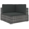 VidaXL Modular-Sofa-Eckteil 1 Stk. + Auflagen Poly Rattan Grau