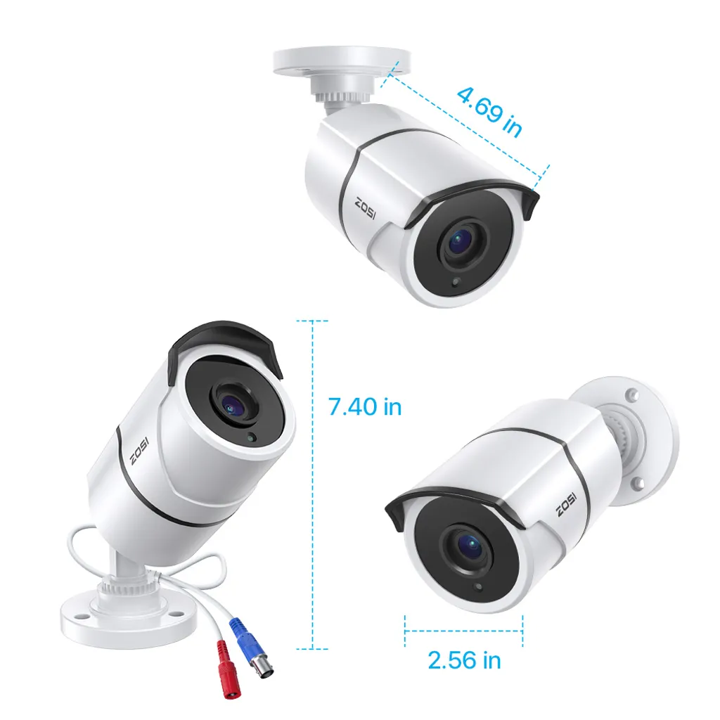 ZOSI 1080p Full HD Bullet Kamera Überwachungskamera, Outdoor Video Überwachungskamera Farb CCTV, 1-Wege Audio 30M IR Nachtsicht 8 ZOSI 1080p Full HD Bullet Kamera Überwachungskamera, Outdoor Video Überwachungskamera Farb CCTV, 1-Wege Audio 30M IR Nachtsicht – Bild 8
