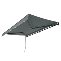 Juskys Markise 350 X 300 Cm - Beschattung Terrasse & Balkon - Gelenkarmmarkise Mit Kurbel & Halterung - Sonnenschutz Balkonmarkise Gelenkmarkise Grau -Garten- & Gewächshäuser Geschäft 3a3464cf6de239ad16b07612d29008bc