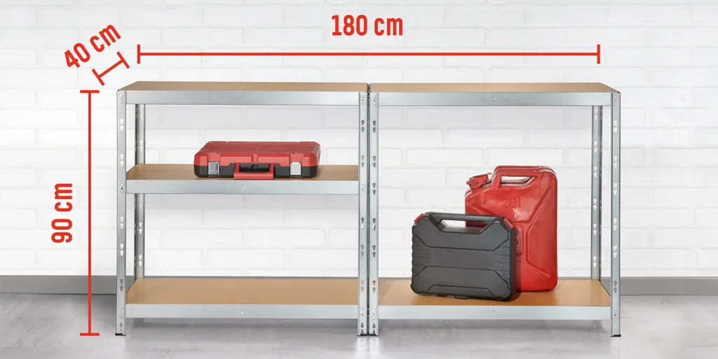 PARKSIDE Schwerlastregal Mit 5 Böden 90x180x40 Cm Steckregal Regal Kellerregal 2 PARKSIDE Schwerlastregal Mit 5 Böden 90x180x40 Cm Steckregal Regal Kellerregal – Bild 2