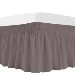 Jormftte Bettrock, Gebürstetes Polyester, Mit DREI Stoffseiten, Elastischer Staub-Rüschen, Leicht Anzubringen, Polyester