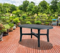 Dmora Modularer Ovaler Tisch, Italy, 165 X 110 X 72 Cm, Farbe Grün