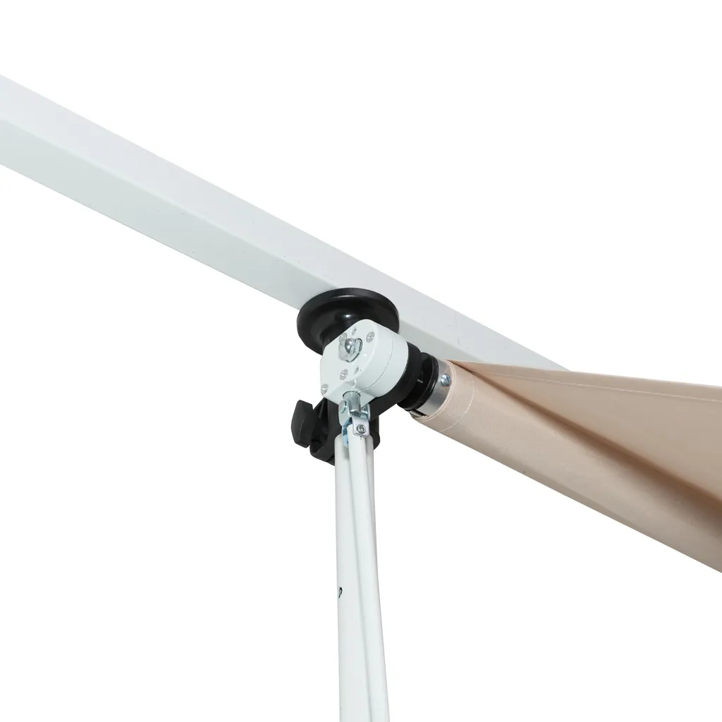 Outsunny Markise Gelenkarmmarkise Klemmmarkise Höhenverstellbar Sonnenschutz Faltarm Handkurbel Balkon Alu Beige 200 X 150 Cm 8 Outsunny Markise Gelenkarmmarkise Klemmmarkise Höhenverstellbar Sonnenschutz Faltarm Handkurbel Balkon Alu Beige 200 X 150 Cm – Bild 8