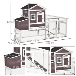 PawHut Zwerghühnerstall Mit Auslauf Nistkasten Zwerghühnerhaus Mit Stange Massivholz Dunkelrot 200 X 73,5 X 130 Cm 11 PawHut Zwerghühnerstall Mit Auslauf Nistkasten Zwerghühnerhaus Mit Stange Massivholz Dunkelrot 200 X 73,5 X 130 Cm -Garten- & Gewächshäuser Geschäft 3af00c0b98666cef93c7d5b1f19d0abb