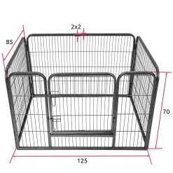 Tectake Welpenauslaufstall 4-eckig - Grau -Garten- & Gewächshäuser Geschäft 3b20e53c54de3e0ec554ded1a80385b1