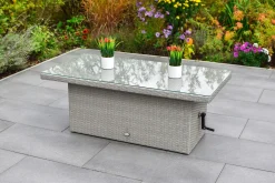 Merxx Tisch "Chicago" 120 X 60 Cm - Stahlgestell Mit Kunststoffgeflecht Grau