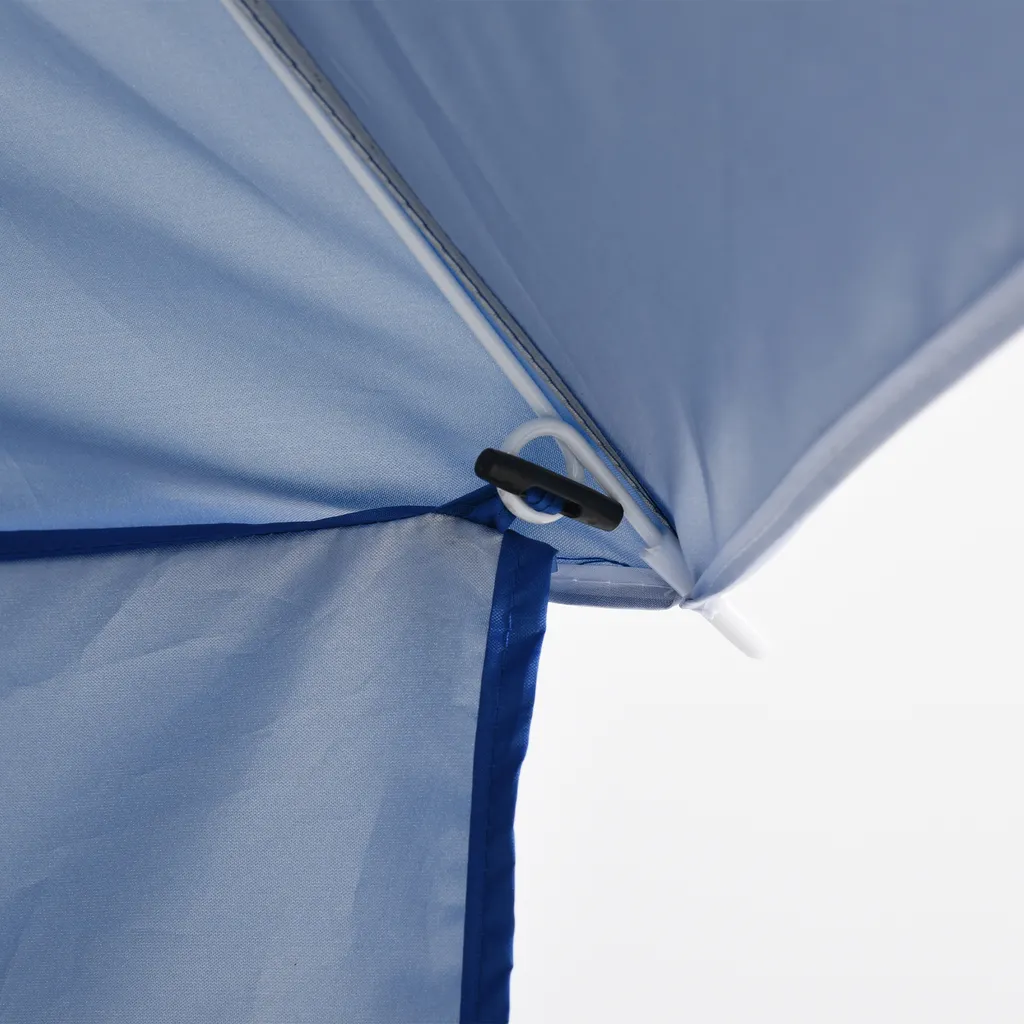 Outsunny Sonnenschirm Strandschirm Sonnenschutz Mit Seitenwand Strand Polyester Blau 2,2 X H2,2m 5 Outsunny Sonnenschirm Strandschirm Sonnenschutz Mit Seitenwand Strand Polyester Blau 2,2 X H2,2m – Bild 5