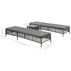 VidaXL Sonnenliegen 2 Stk. Mit Tisch Poly Rattan Grau -Garten- & Gewächshäuser Geschäft 3b7669ef26b3b60354682a1e5f9ed898