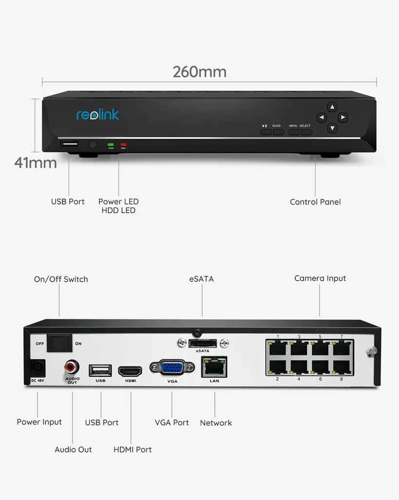 Reolink 4K Überwachungskamera Aussen Set, 8CH Videoüberwachung Mit 4X 8MP PoE IP Kamera Und 2TB HDD NVR Für 24/7 Aufnahme Innen Outdoor, Personenerkennung Und Fahrzeugerkennung, IP66, RLK8-800D4-A 4 Reolink 4K Überwachungskamera Aussen Set, 8CH Videoüberwachung Mit 4X 8MP PoE IP Kamera Und 2TB HDD NVR Für 24/7 Aufnahme Innen Outdoor, Personenerkennung Und Fahrzeugerkennung, IP66, RLK8-800D4-A – Bild 4