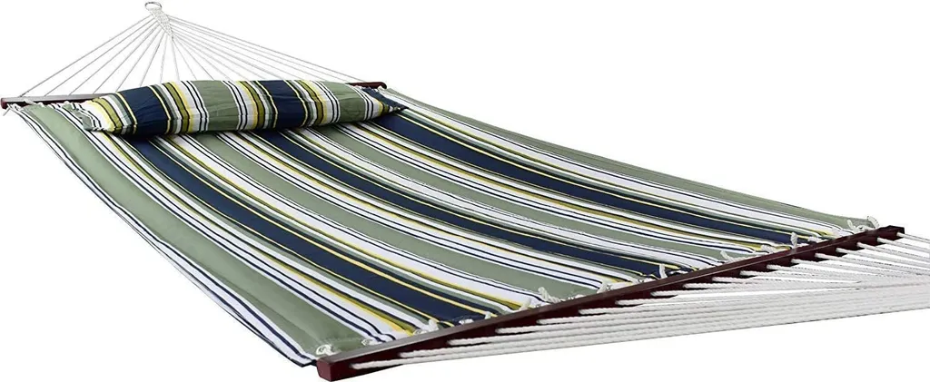 VITA5 Hängematte Outdoor - Hängematte Mit Gestell Für Den Garten, Pool & Balkon - Großzügige Hängematte 2 Personen - Doppelhängematte Mit Ständer - 200kg Belastbarkeit (Dunkergrün/Blau) 9 VITA5 Hängematte Outdoor - Hängematte Mit Gestell Für Den Garten, Pool & Balkon - Großzügige Hängematte 2 Personen - Doppelhängematte Mit Ständer - 200kg Belastbarkeit (Dunkergrün/Blau) – Bild 9