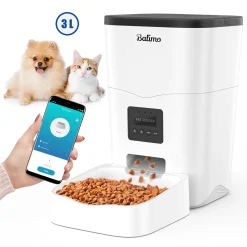 BALIMO 3L WIFI Elektronischer Futterautomat Futterspender Automatischer Futternapf Für Katzen Hunde Programmierbar 4 Mahlzeiten Pro Tag Netzteil / Batterie