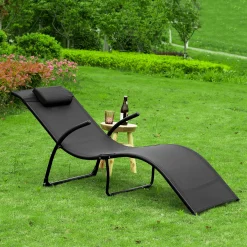 SoBuy OGS45-SCH Sonnenliege Klappbar Gartenliege Relaxstuhl Liegestuhl Mit Kopfkissen Klappliege Schwarz Belastbarkeit 150 Kg BHT Ca: 60x69x173cm -Garten- & Gewächshäuser Geschäft 3bfff76a1baf480b64844377977cc7b7