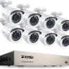 ZOSI 8CH H.265+ Full HD 1080p DVR Überwachungsset Mit 8 Außen 2MP Video Überwachungskamera System Ohne Festplatte