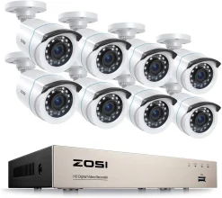 ZOSI 8CH H.265+ Full HD 1080p DVR Überwachungsset Mit 8 Außen 2MP Video Überwachungskamera System Ohne Festplatte