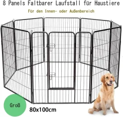 COSTWAY 8-teiliger Welpenlaufstall Welpenzaun Welpenkaefig Tier Laufgitter Hundegehege Absperrgitter Mit Abschliessbarer Tuer, Fuer Hund, Katze Und Kaninchen, Schwarz 7 COSTWAY 8-teiliger Welpenlaufstall Welpenzaun Welpenkaefig Tier Laufgitter Hundegehege Absperrgitter Mit Abschliessbarer Tuer, Fuer Hund, Katze Und Kaninchen, Schwarz -Garten- & Gewächshäuser Geschäft 3c04eab2a8978a2729c69f01c823e06b