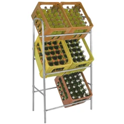 Multistore 2002 Getränkekistenständer Flaschenkastenständer Silber (max. 6 Kästen)