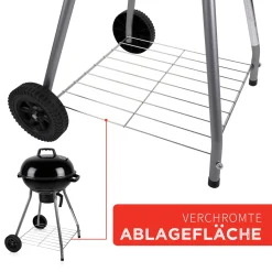 BBQ Collection Holzkohlegrill, Kugelgrill Rundgrill Ø 45 X 83 Cm Mit Deckel, Stabiler Standgrill Auf Rädern Mit Abnehmbarem Aschekasten & Ablagegitter, Schwarz -Garten- & Gewächshäuser Geschäft 3c68fb84b20e8d77427d5579d021a790