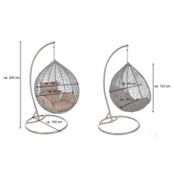 HOME DELUXE - Polyrattan Hängesessel CIELO - Inklusive Gestell, Sitz-, & Rückenkissen | Hängestuhl, Hängekorb, Gartenliege, Hollywoodschaukel, Hängeschaukel -Garten- & Gewächshäuser Geschäft 3c6aadb37496f847f580d54cc31edf5a