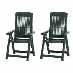 PROGARDEN Tampa SET 2x Klappsessel Grün Kunststoff M73529