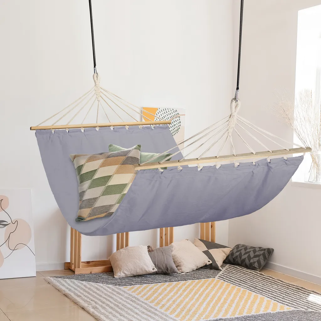 Relaxdays Hängematte Aus Baumwolle 5 Relaxdays Hängematte Aus Baumwolle – Bild 5