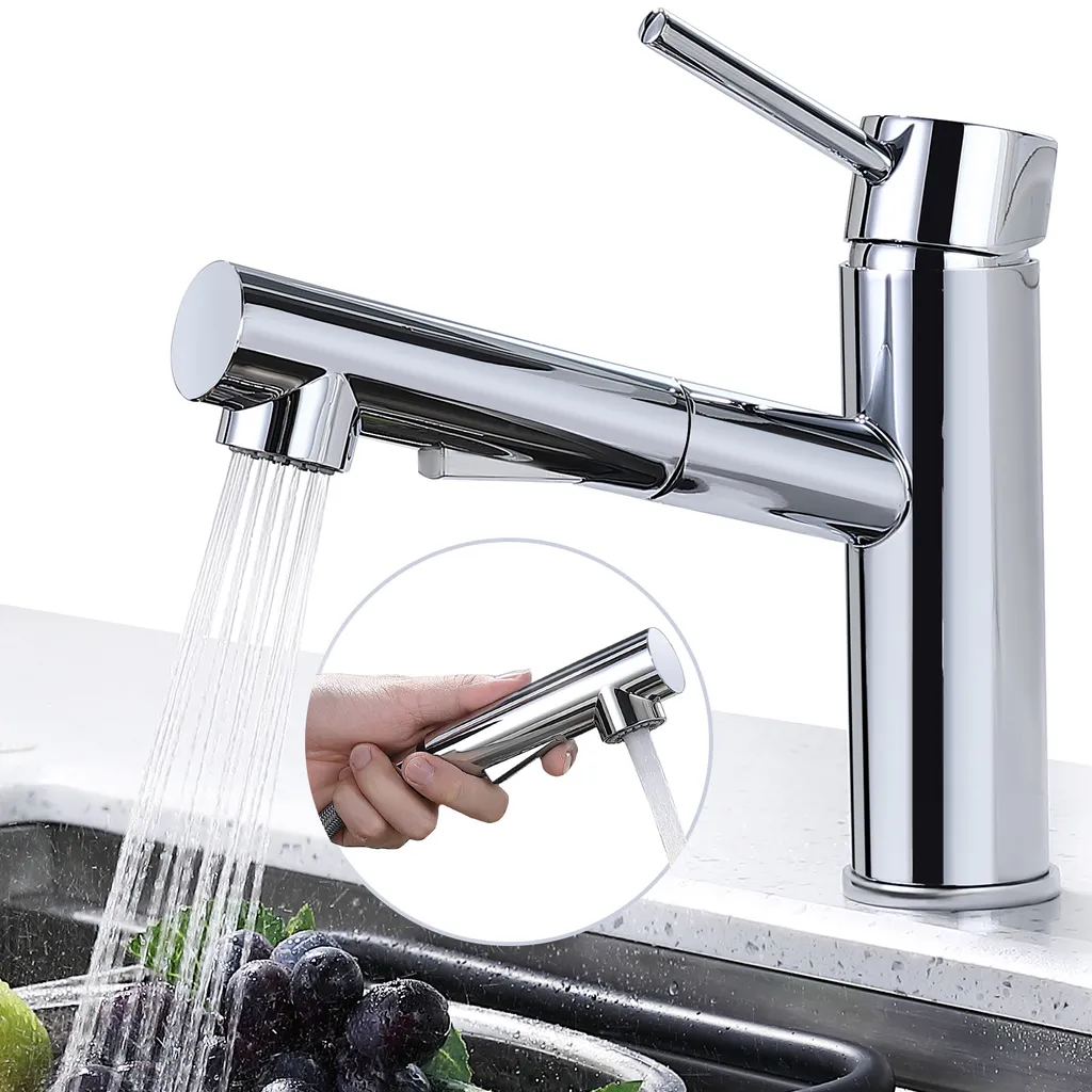 Homelody Wasserhahn Küche/Bad, Küchenarmatur Mit Ausziehbarer Brause, Spültischarmatur Mit Herausziehbarer Dual-Spülbrause, 120° Drehbar Mischbatterie Küche, Armatur 1 Homelody Wasserhahn Küche/Bad, Küchenarmatur Mit Ausziehbarer Brause, Spültischarmatur Mit Herausziehbarer Dual-Spülbrause, 120° Drehbar Mischbatterie Küche, Armatur