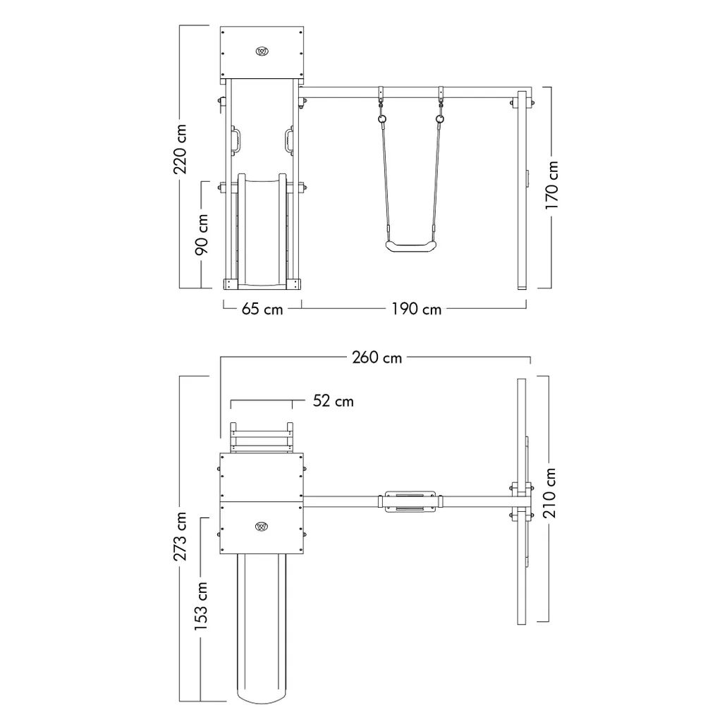 WICKEY Spielturm Klettergerüst TinyWave Mit Schaukel & Rutsche, Kletterturm Mit Sandkasten, Leiter & Spiel-Zubehör - Blau 6 WICKEY Spielturm Klettergerüst TinyWave Mit Schaukel & Rutsche, Kletterturm Mit Sandkasten, Leiter & Spiel-Zubehör - Blau – Bild 6