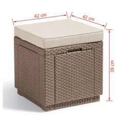 ALLIBERT By KETER Cube Würfelhocker Cappucino -Garten- & Gewächshäuser Geschäft 3d08ad20cd69ca6789628d65c6fad706