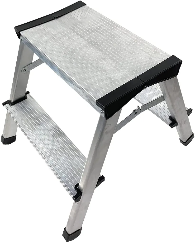 Fortena Trittleiter Mit 2 Stufen – Doppelseitige Profi-Leiter Aus Aluminium, Bis Zu 125 Kg Belastung 2 Fortena Trittleiter Mit 2 Stufen – Doppelseitige Profi-Leiter Aus Aluminium, Bis Zu 125 Kg Belastung – Bild 2