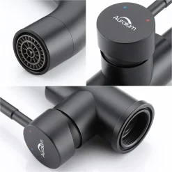 Auralum Badarmatur 360° Drehbar Waschtischarmatur Mit Ablaufgarnitur, Wasserhahn Bad Mit Pop Up, Schwarz -Garten- & Gewächshäuser Geschäft 3d26f23b831cfaaba79dc881fac5975b