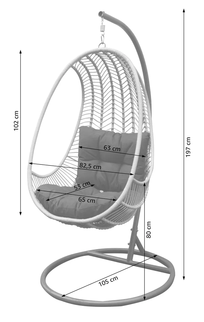 Dehner Hängesessel Venezia, Ca. 197 X 82.5 X 101.5 Cm, Stahl/Polyester, Schwarz/beige 2 Dehner Hängesessel Venezia, Ca. 197 X 82.5 X 101.5 Cm, Stahl/Polyester, Schwarz/beige – Bild 2