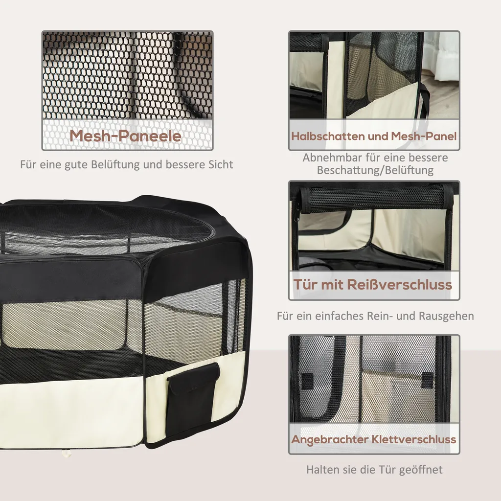 PawHut Welpenauslauf Freilaufgehege Tierlaufstall Laufstall Welpenzaun 600D Oxford 125 X 125 X 58 Cm 6 PawHut Welpenauslauf Freilaufgehege Tierlaufstall Laufstall Welpenzaun 600D Oxford 125 X 125 X 58 Cm – Bild 6