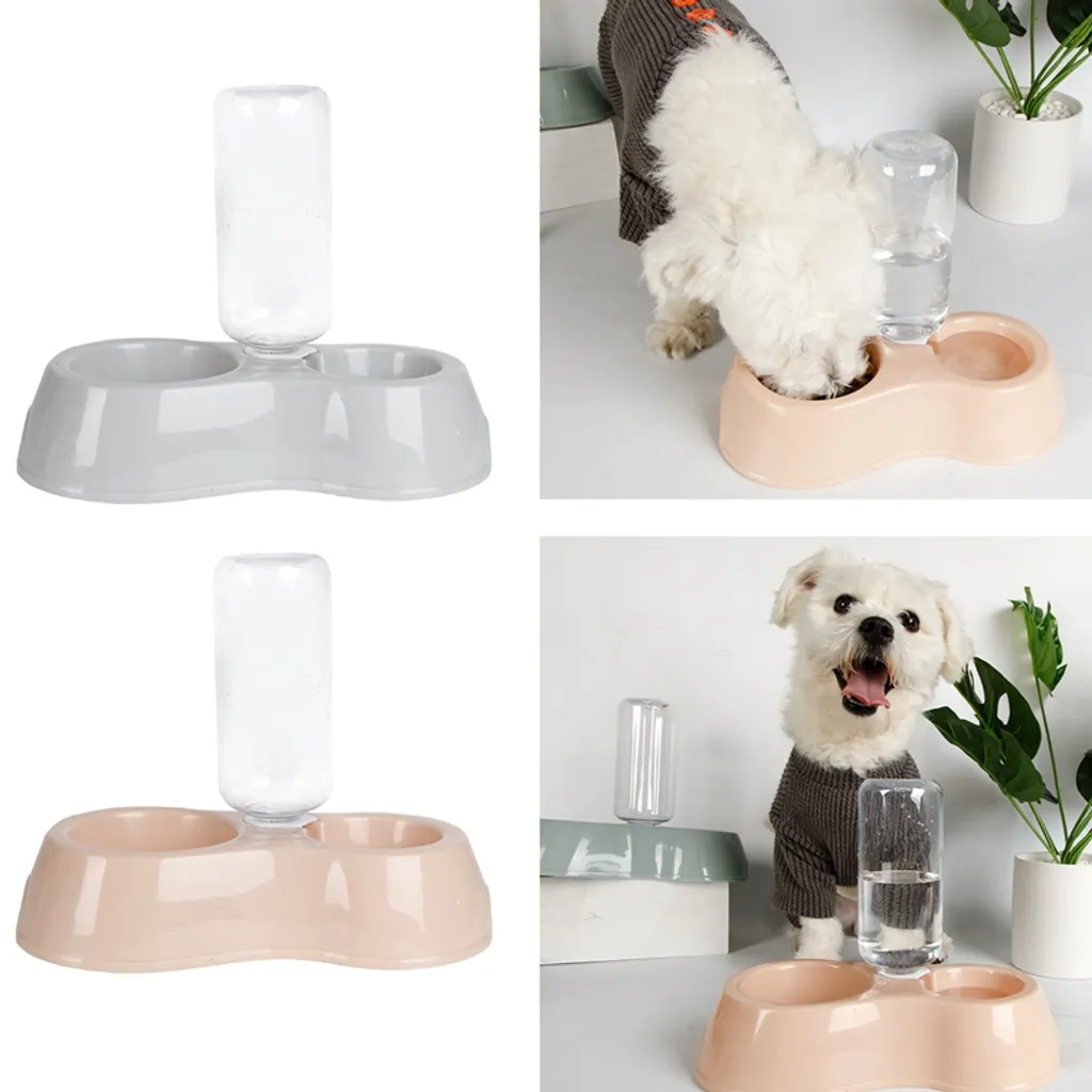 Qiangzhipow Fütterung Hundenäpfe Katzennapf Futterspender Wasserspender Futternapf Haustiere Hund Katze Futterstation Futterautomat Für Trockenfutter (Grau) 1 Qiangzhipow Fütterung Hundenäpfe Katzennapf Futterspender Wasserspender Futternapf Haustiere Hund Katze Futterstation Futterautomat Für Trockenfutter (Grau)