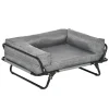 PawHut Hundesofa 2 In 1 Haustiersofa Und Hundeliege Katzensofa Erhöhtes Hundebett Schlafplatz Für Katzen Hunde Abnehmbar Oxfordstoff Grau 80 X 59 X 36 Cm