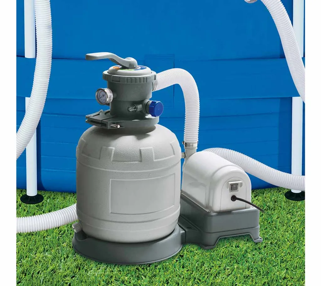 Summer Waves Pool Sandfilteranlage Grau 5110l/h 2 Summer Waves Pool Sandfilteranlage Grau 5110l/h – Bild 2