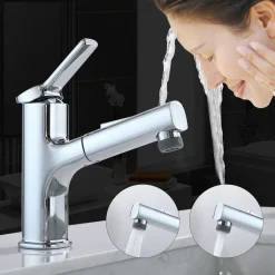 Aihom Homelody Wasserhahn Küche Küchenarmatur Mit Ausziehbarer Brause Spültischarmatur Küche Mit 2 Strahlarten, Badarmatur Mischbatterie Küche, Armatur Für Küche/Bad, Chrom