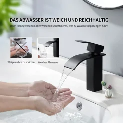 Aihom Homelody Schwarz Wasserfall Wasserhahn Bad Einhandmischer Waschtischarmaturen, Einhebelmischer Aus Messing Wasserhahn Waschbecken Für Badezimmer -Garten- & Gewächshäuser Geschäft 3db482e8ff59caf0ef529bcdc77806bf