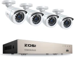 ZOSI 8CH H.265+ DVR Video Überwachungssystem Mit 4 Außen 2.0MP Überwachungskamera Set Ohne Festplatte, IR Nachtsicht, Bewegungsalarm