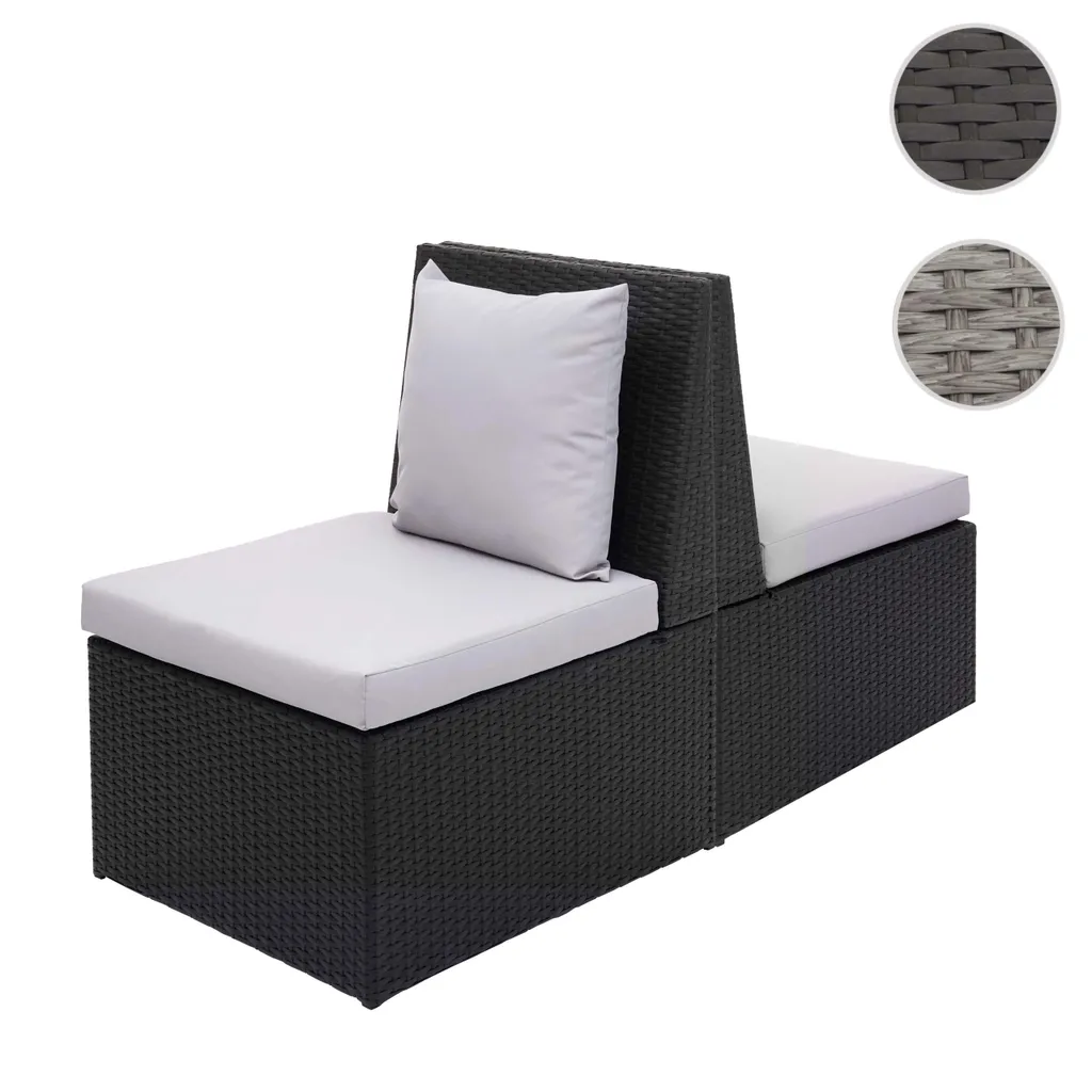 Mendler 2x Poly-Rattan Sessel HWC-G16, Lounge-Rattanstuhl Gartenstuhl, Gastronomie Schwarz, Kissen Hellgrau 8 Mendler 2x Poly-Rattan Sessel HWC-G16, Lounge-Rattanstuhl Gartenstuhl, Gastronomie Schwarz, Kissen Hellgrau – Bild 8