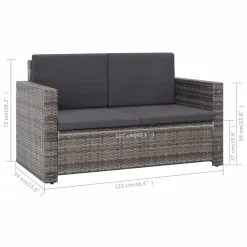 VidaXL 2-tlg. Garten-Lounge-Set Mit Auflagen Poly Rattan Grau -Garten- & Gewächshäuser Geschäft 3dff9ec87c980789e68c24f723146a7f