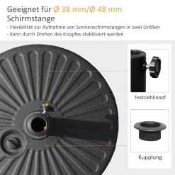 Outsunny Sonnenschirmständer 22 Kg Schirmständer Für Sonnenschirm Schirmstangen 38/48 Mm Sonnenschirmfuß Für Garten Terrasse Balkon Zement Schwarz Ø51 X 12H Cm 11 Outsunny Sonnenschirmständer 22 Kg Schirmständer Für Sonnenschirm Schirmstangen 38/48 Mm Sonnenschirmfuß Für Garten Terrasse Balkon Zement Schwarz Ø51 X 12H Cm -Garten- & Gewächshäuser Geschäft 3e66610de31a692ad4c06330201c76f6