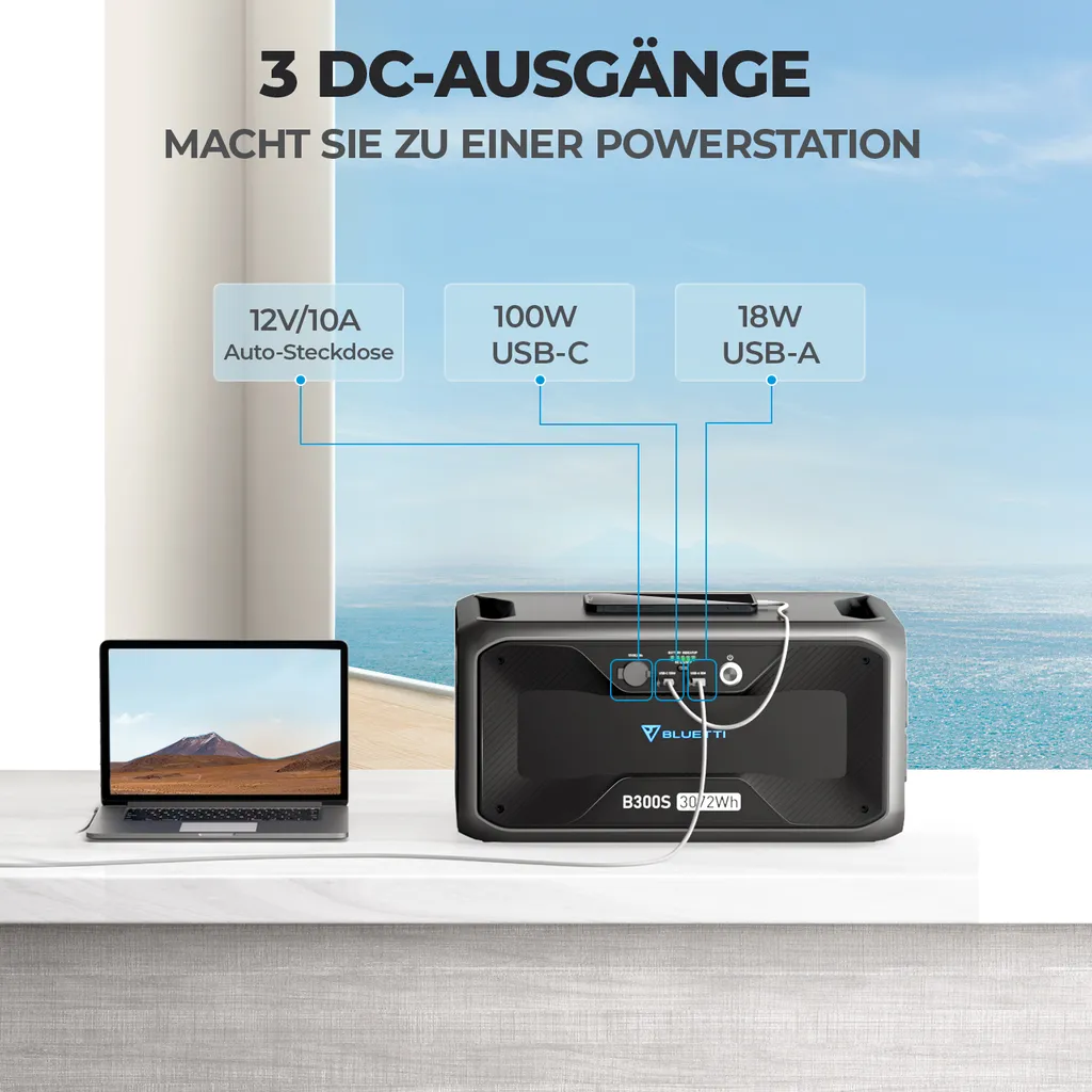 Bluetti B300S 3kWh Zusatzakku - LiFePO4 Power Station *Angebot Gemäß§12 Abs.3 UstG, Farbe:gray 6 Bluetti B300S 3kWh Zusatzakku - LiFePO4 Power Station *Angebot Gemäß§12 Abs.3 UstG, Farbe:gray – Bild 6
