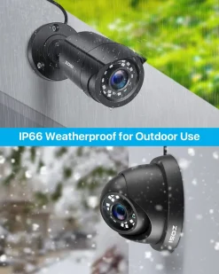 ZOSI 8CH 2MP Überwachungskamera Set Aussen Und Innen, 4X 1080P Dome Kamera + 4X Bullet Kamera Überwachungssystem 1TB HDD DVR, IP66 Wasserdicht -Garten- & Gewächshäuser Geschäft 3e7327ff3982299274e63a0565a618c6
