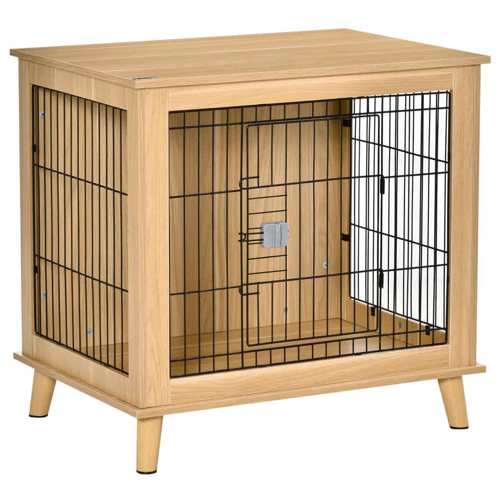 PawHut Hundekäfig Aus Holz Transportbox Mit Tischoberfläche Erhöhtes Design Hundebox Transportkäfig Innen Zuhause Tierkäfig Haustier Natur 81 X 58,5 X 76 Cm 1 PawHut Hundekäfig Aus Holz Transportbox Mit Tischoberfläche Erhöhtes Design Hundebox Transportkäfig Innen Zuhause Tierkäfig Haustier Natur 81 X 58,5 X 76 Cm