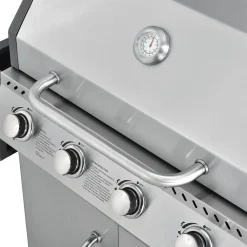 Juskys Gasgrill Kansas Mit 4 Brenner 12 KW, BBQ Grill Mit Gusseisen-Grillrost, Warmhalterost & Thermometer, XL Grillwagen 2 Seitenablagen & 4 Räder -Garten- & Gewächshäuser Geschäft 3ed04ca6307e8a5775b7d1e8934645bd