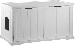 Dobar Großer Design Katzenschrank "le XL", Katzenhöhle Aus Holz, 95 X 54 X 57,5 Cm, Weiß