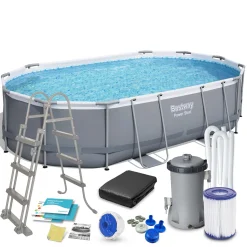 Bestway Power Steel Frame Pool Komplettset, Oval, 488 X 305 X 107 Cm (56448) -Garten- & Gewächshäuser Geschäft 3f0f9f15fb31de38f68a7af552d09d76