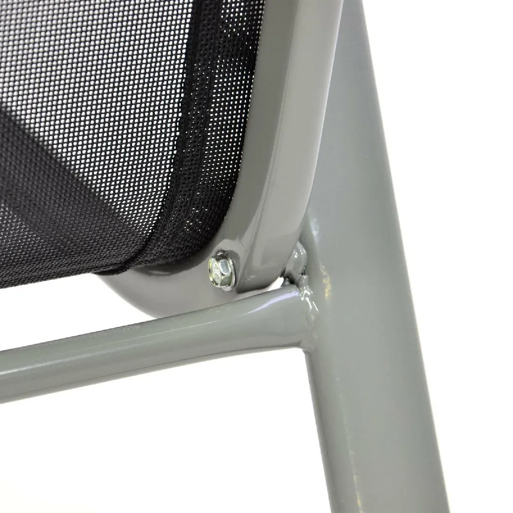 VCM 5-teiliges Gartenmöbel-Set Schwarz Grau Gartengarnitur Stapelstühle + Esstisch 7 VCM 5-teiliges Gartenmöbel-Set Schwarz Grau Gartengarnitur Stapelstühle + Esstisch – Bild 7