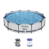 Bestway® Steel Pro MAX™ Frame Pool-Set Mit Filterpumpe Ø 366 X 76 Cm, Lichtgrau, Rund